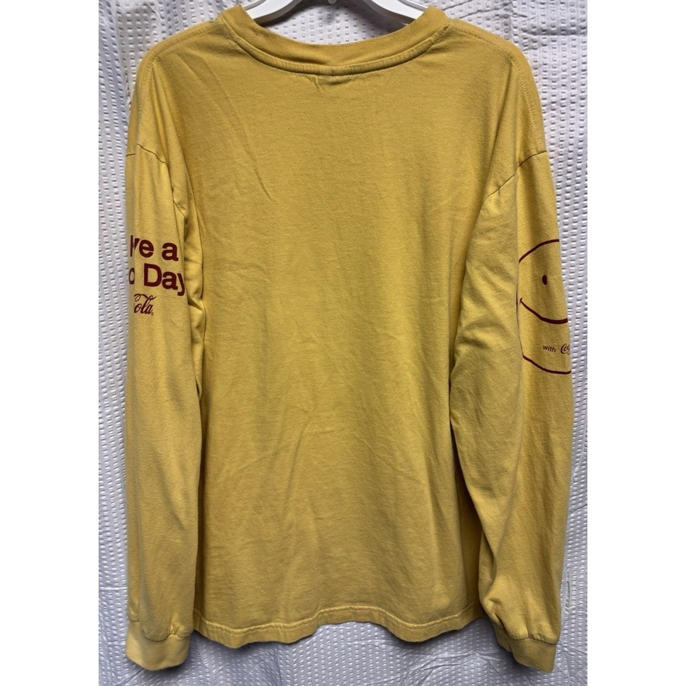 Coca-Cola X Pacsun T Shirt Men's Large Yellow Long Sleeve Casual Tee Outdoors - Picture 10 of 12